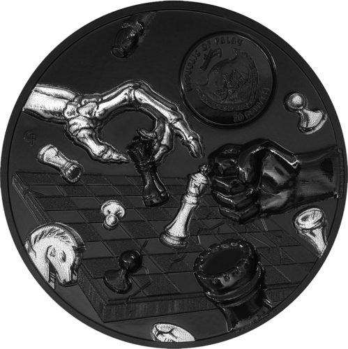 3 oz Dark Chess 2021 Palau Silver Coin (2)