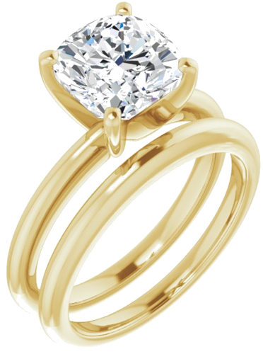 Sužadėtuvių Žiedas „Solitaire“ 585 Geltonojo Aukso Cushion 8mm (6)