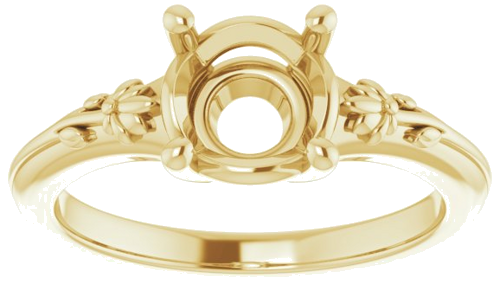 14K Yellow 7.4 mm Round Solitaire Engagement Ring Mounting (3)