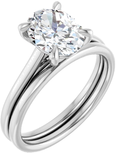 Sužadėtuvių Žiedas „Solitaire“ 585 Baltojo Aukso Oval 9mm x 7mm (6)