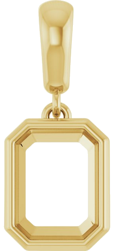 14K Yellow  8x6 mm Emerald Pendant Mounting (1)
