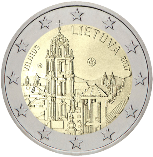 2017 Lithuania Vilnius 2 euro coin (1)