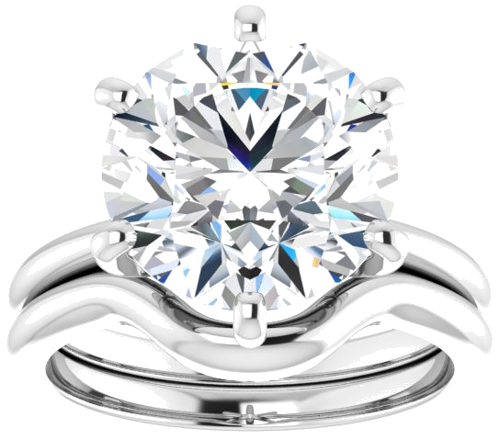 14K White  11 mm Round Solitaire Engagement Ring Mounting (8)