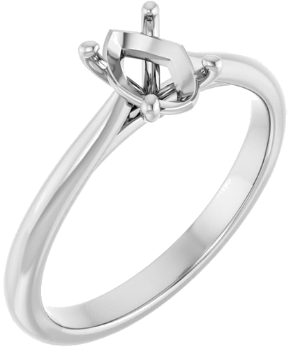 Sužadėtuvių Žiedas „Solitaire“ 585 Baltojo Aukso Oval 7mm x 5mm (1)