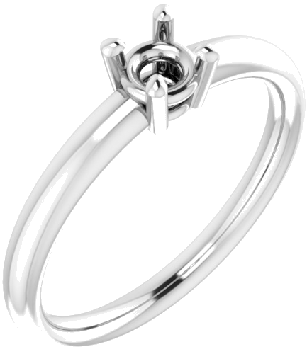 10K White 4.4 mm Round Engagement Ring Mounting (1)