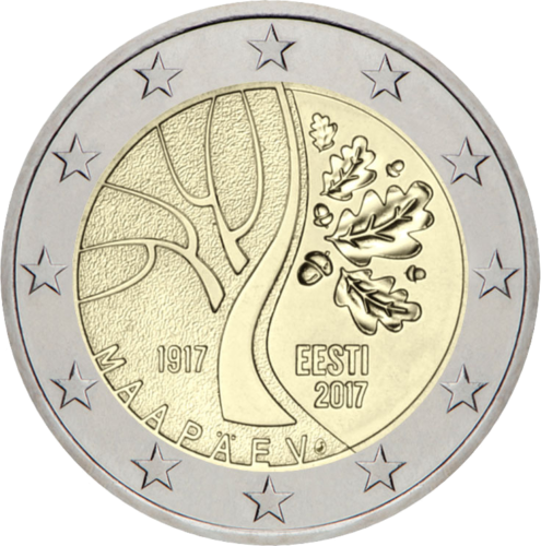 2017 Estija Nepriklausomybė 2 eurų moneta (1)