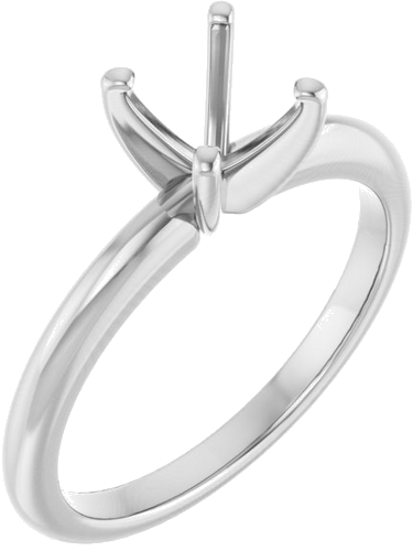 18K White  6.5 mm Round Solitaire Engagement Ring Mounting (1)
