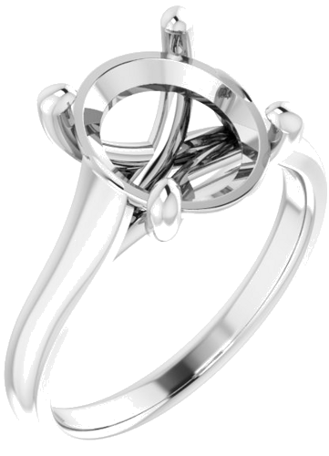 Sužadėtuvių Žiedas „Solitaire“ 950 Platinos Oval 11mm x 9mm (1)