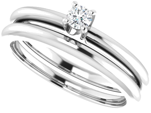 14K White  3 mm Round Solitaire Engagement Ring Mounting (10)