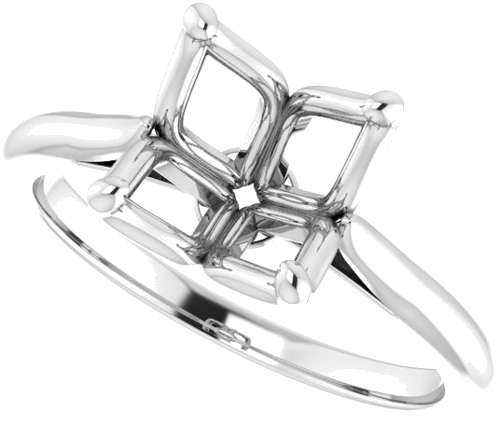 Sužadėtuvių Žiedas „Solitaire“ 14k white gold Round 9mm (5)