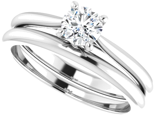 14K White 4.8 mm Round Solitaire Engagement Ring Mounting (10)