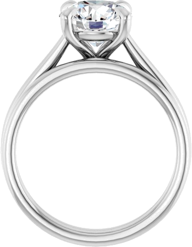 14K White  8 mm Round Solitaire Engagement Ring Mounting (7)