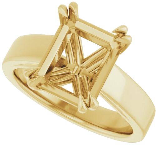 14K Yellow 10x8 mm Emerald Engagement Ring Mounting (5)