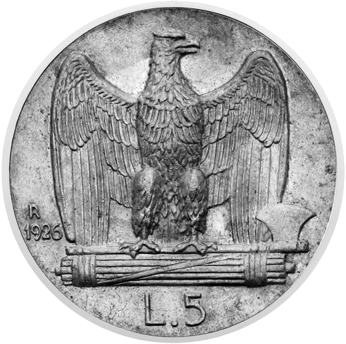 5 Lire Vittorio Emanuele III (1926–1935) Italy Silver Coin (2)