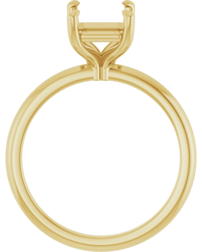 10K Yellow 9x7 mm Emerald Solitaire Engagement Ring Mounting (2)