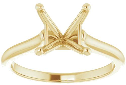 14K Yellow 6.5 mm Square Solitaire Engagement Ring Mounting (3)