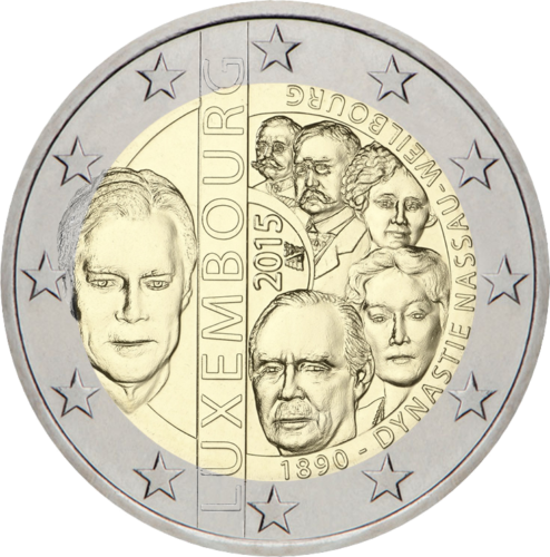 2015 Luxembourg Nassau-Weilburg dynasty 2 euro coin (1)