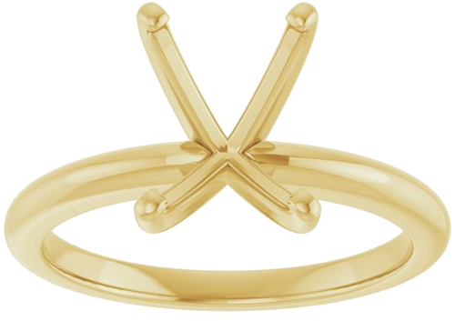 10K Yellow  9x7 mm Emerald Solitaire Engagement Ring Mounting (3)