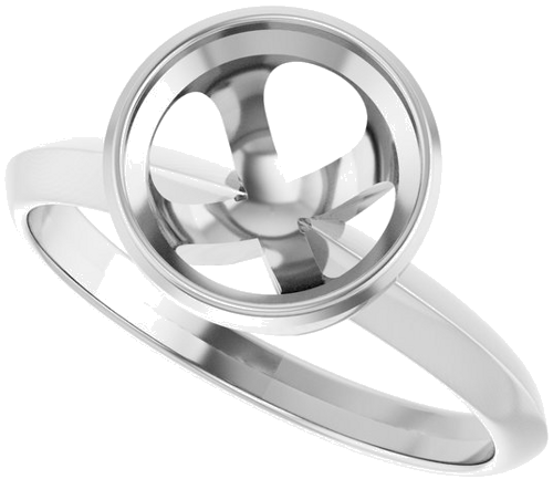 14K White 8.2 mm Round Solitaire Engagement Ring Mounting (5)