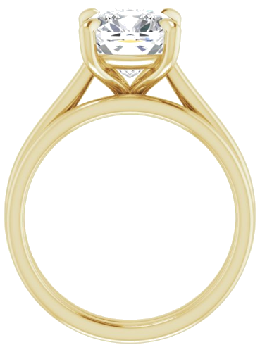 14K Yellow  8 mm Cushion Solitaire Engagement Ring Mounting (7)