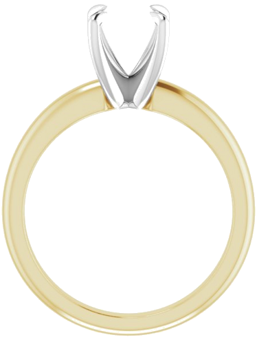 14K Yellow White 7.4 mm Round Solitaire Engagement Ring Mounting (2)
