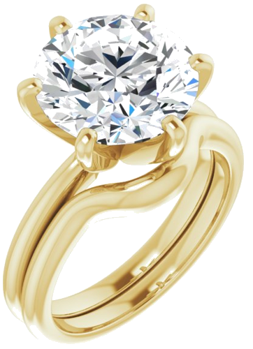 Sužadėtuvių Žiedas „Solitaire“ 585 Geltonojo Aukso Round 11mm (6)