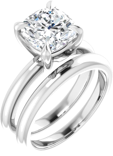 Sužadėtuvių Žiedas „Claw-Prong Solitaire“ 950 Platinos Cushion 8mm (6)