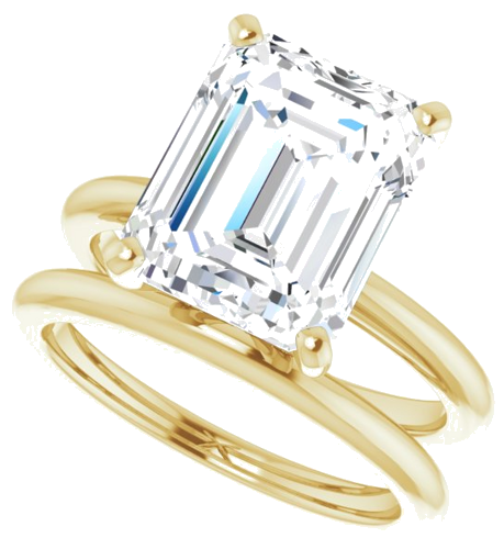 Sužadėtuvių Žiedas „Solitaire“ 585 Geltonojo Aukso Emerald 11mm x 9mm (10)