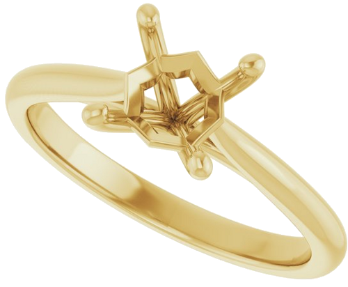 14K Yellow 5.5 mm Square Solitaire Engagement Ring Mounting (5)