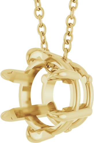 14K Yellow 7.5 mm Round Solitaire 16-18  Necklace Mounting (2)