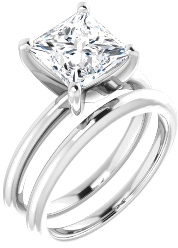 Sužadėtuvių Žiedas „Solitaire“ 950 Platinos Square 7.5mm (6)