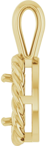 Pakabukas „Rope“ 585 Geltonojo Aukso Oval 7mm x 5mm (3)