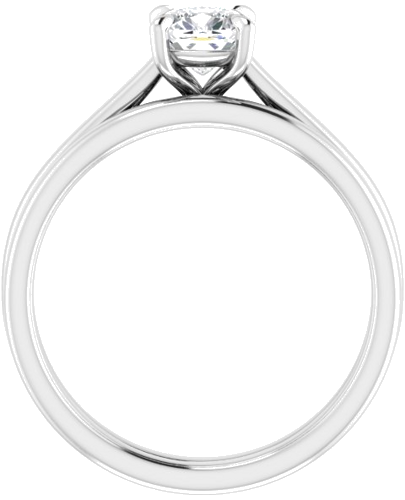 14K White  5 mm Cushion Solitaire Engagement Ring Mounting (7)