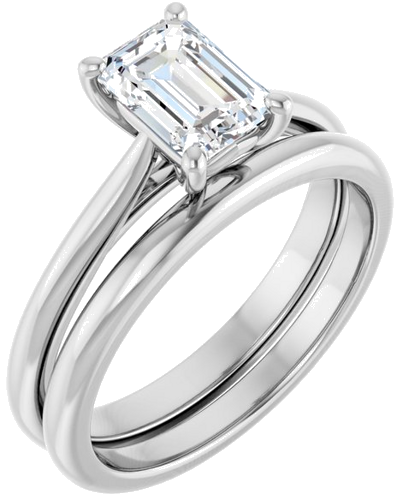 14K White 7x5 mm Emerald Solitaire Engagement Ring Mounting (6)