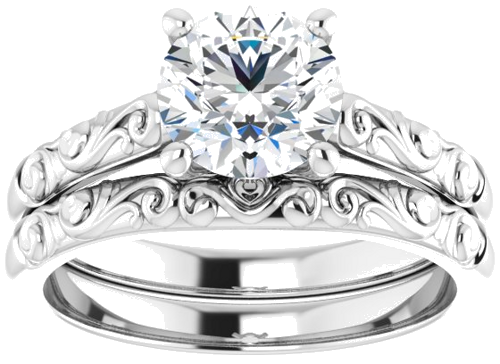 14K White 7 mm Round Solitaire Engagement Ring Mounting (8)