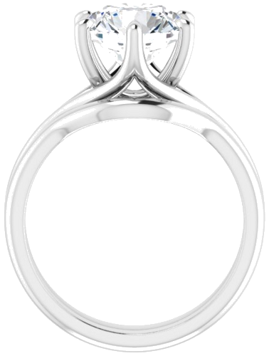 14K White 9 mm Round Engagement Ring Mounting (7)