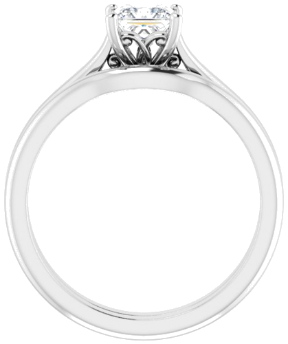 Sužadėtuvių Žiedas „Solitaire“ 585 Baltojo Aukso Square 4.5mm (7)