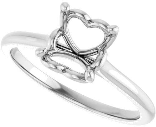 14K White  7.4 mm Round Solitaire Engagement Ring Mounting (5)