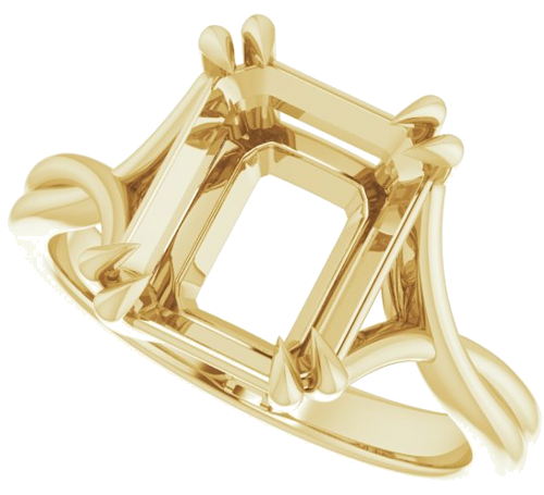 Sužadėtuvių Žiedas „Solitaire“ 585 Geltonojo Aukso Emerald 10mm x 8mm (5)