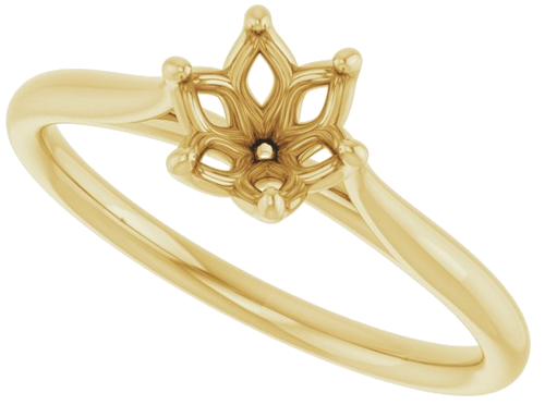 14K Yellow 5.8 mm Round Engagement Ring Mounting (5)