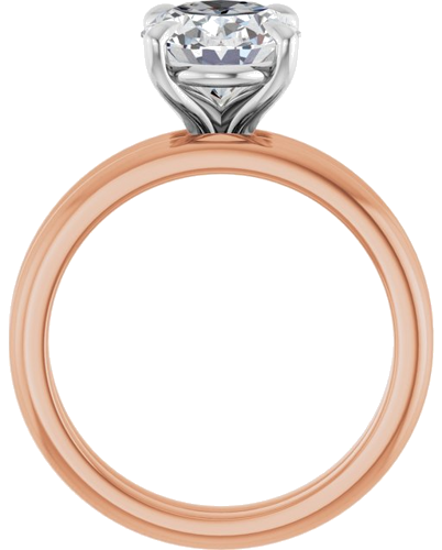 14K Rose White 10x8 mm Oval Solitaire Engagement Ring Mounting (7)