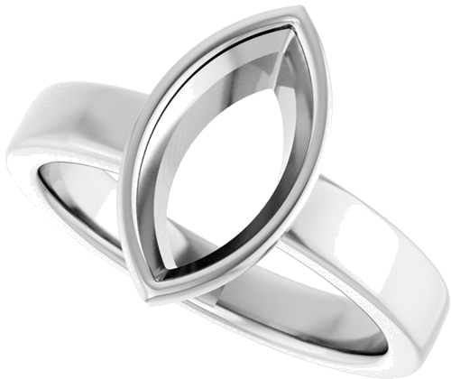 14K White 12x6 mm Marquise Solitaire Engagement Ring Mounting (5)