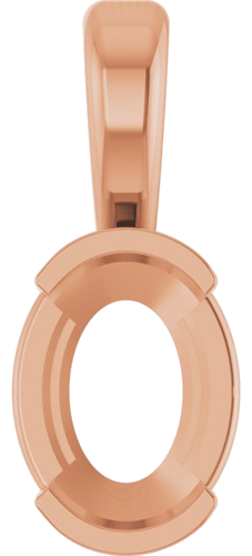 14K Rose 8x6 mm Oval Solitaire Pendant Mounting (1)