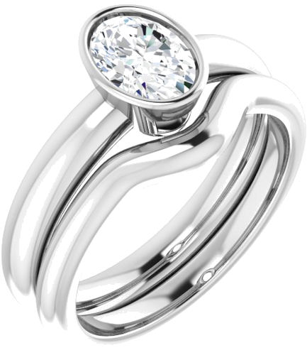 14K White 7x5 mm Oval Engagement Ring Mounting (6)