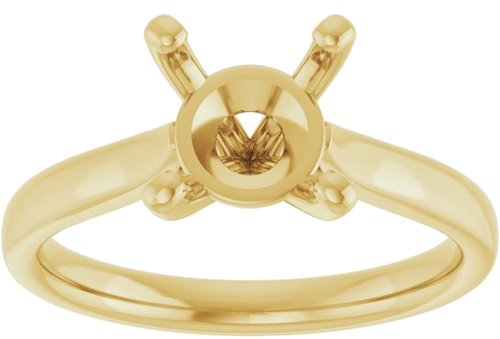 14K Yellow 8 mm Round Engagement Ring Mounting (3)