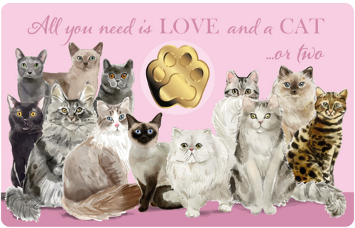 1/1000 oz Cat Love 3000 франка Чад златна монета (1)