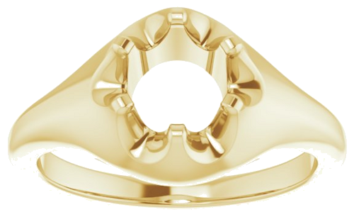 10K Yellow 6 mm Round Solitaire Engagement Ring Mounting (3)