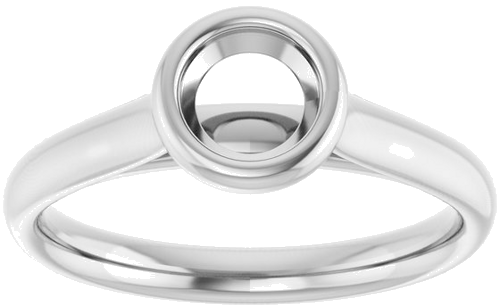 14K White  5.2 mm Round Solitaire Engagement Ring Mounting (3)