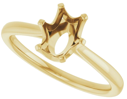 Sužadėtuvių Žiedas „Solitaire“ 585 Geltonojo Aukso Oval 8mm x 6mm (5)