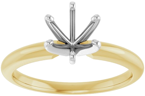 Sužadėtuvių Žiedas „Solitaire“ 750 Geltonojo Aukso Ir 950 Platinos Round 6mm x 6.6mm (3)